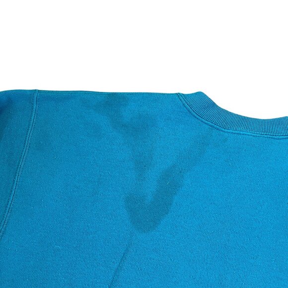 Vintage Lee Crewneck Sweatshirt Men Size L Teal Turquoise Heavyweight Cotton USA - Picture 10 of 11